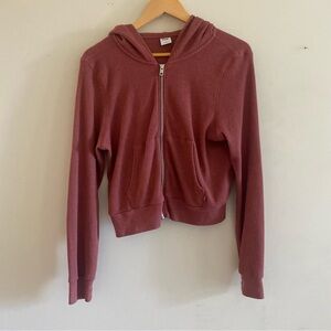 Aritzia Tna Waffle-Knit Zip Hoodie